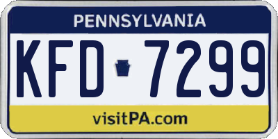 PA license plate KFD7299