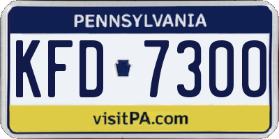 PA license plate KFD7300