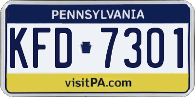PA license plate KFD7301