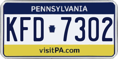PA license plate KFD7302