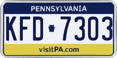 PA license plate KFD7303