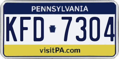 PA license plate KFD7304