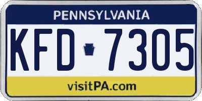 PA license plate KFD7305
