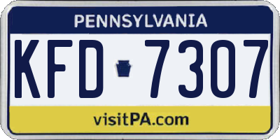 PA license plate KFD7307