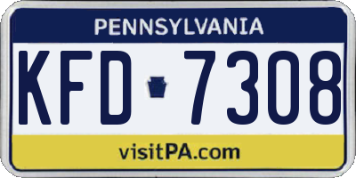 PA license plate KFD7308