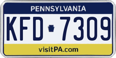 PA license plate KFD7309