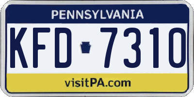 PA license plate KFD7310