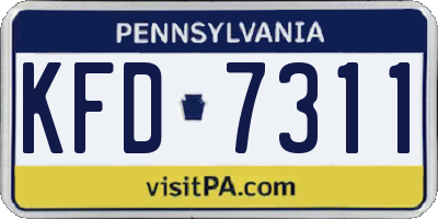 PA license plate KFD7311