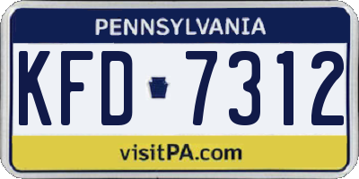 PA license plate KFD7312