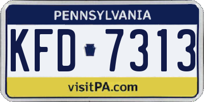 PA license plate KFD7313