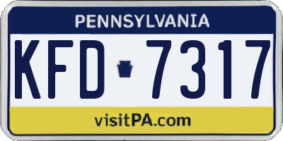PA license plate KFD7317