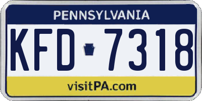 PA license plate KFD7318