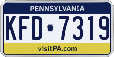 PA license plate KFD7319