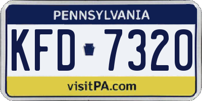 PA license plate KFD7320