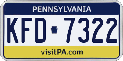 PA license plate KFD7322