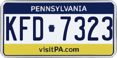 PA license plate KFD7323