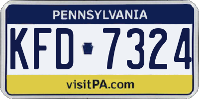 PA license plate KFD7324