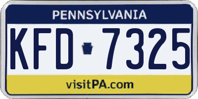 PA license plate KFD7325
