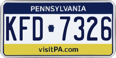 PA license plate KFD7326