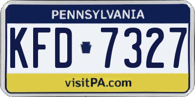 PA license plate KFD7327