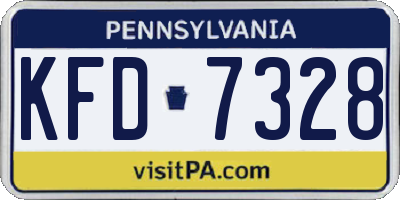 PA license plate KFD7328