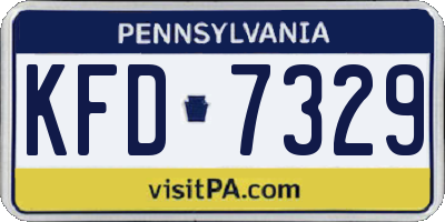 PA license plate KFD7329