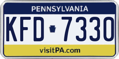 PA license plate KFD7330