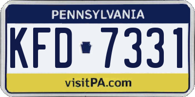 PA license plate KFD7331