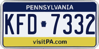PA license plate KFD7332