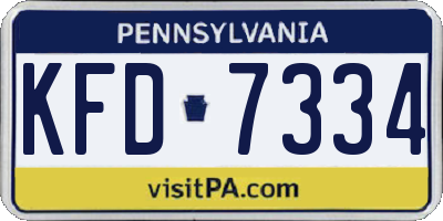 PA license plate KFD7334