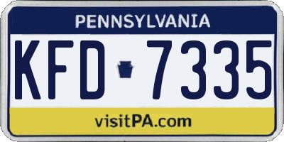 PA license plate KFD7335
