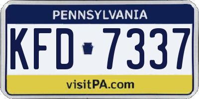 PA license plate KFD7337