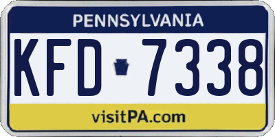 PA license plate KFD7338