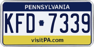 PA license plate KFD7339