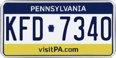 PA license plate KFD7340