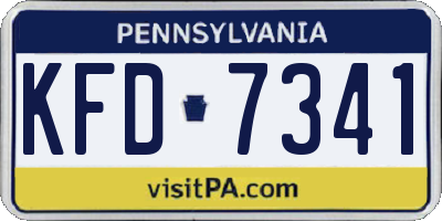 PA license plate KFD7341