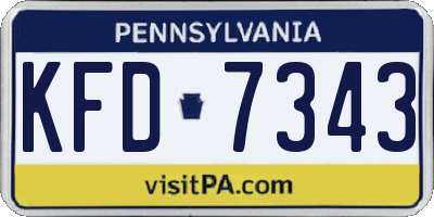 PA license plate KFD7343