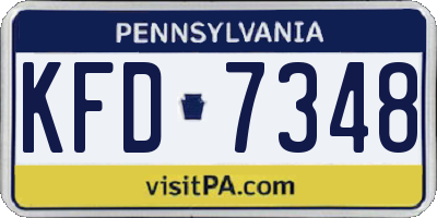 PA license plate KFD7348