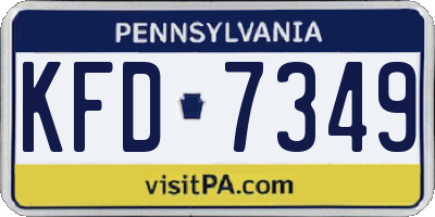 PA license plate KFD7349