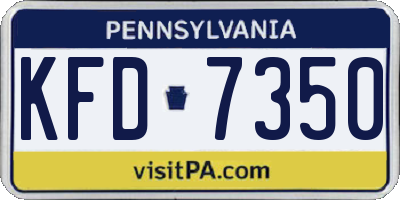 PA license plate KFD7350