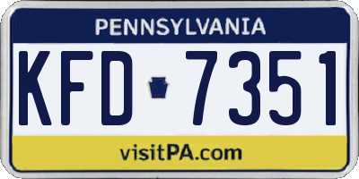 PA license plate KFD7351