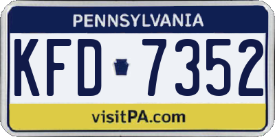 PA license plate KFD7352