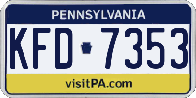 PA license plate KFD7353