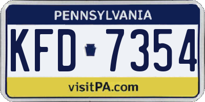 PA license plate KFD7354