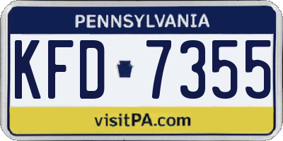 PA license plate KFD7355
