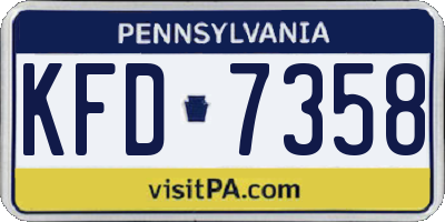 PA license plate KFD7358