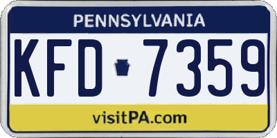 PA license plate KFD7359