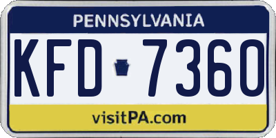 PA license plate KFD7360