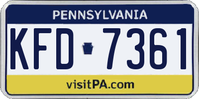 PA license plate KFD7361