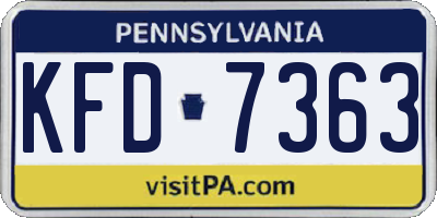 PA license plate KFD7363